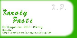 karoly pasti business card