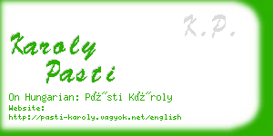 karoly pasti business card
